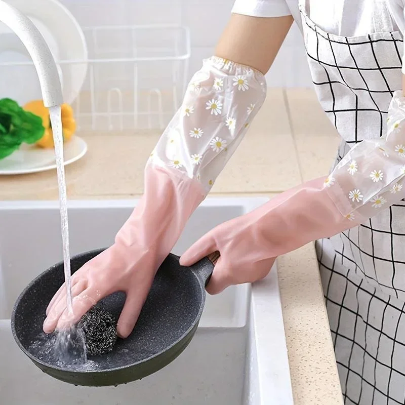 1 Pair Rubber Gloves Long Slee - Dish Glove Rubber review and price