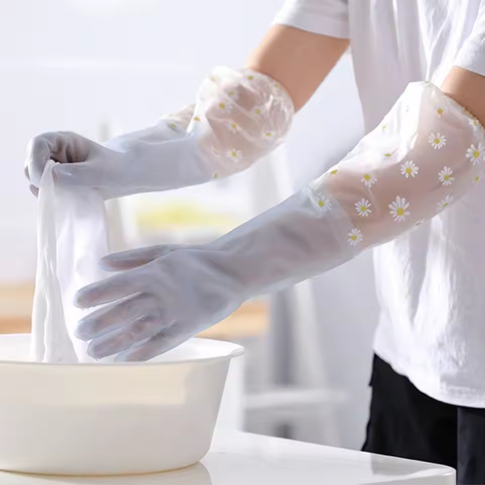 1 Pair Rubber Gloves Long Slee - Dish Glove Rubber review and price