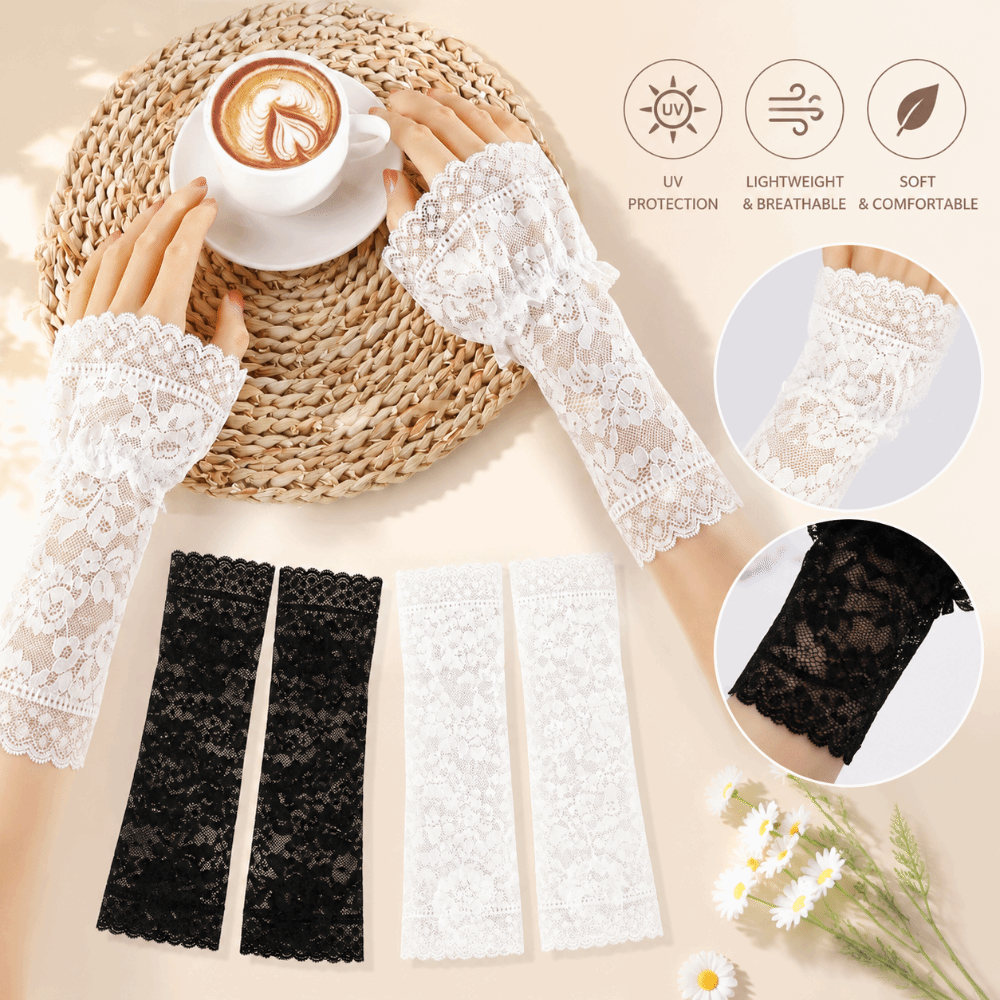 Lace Ruffles Pleated Detachabl - Fingerless Glove Knit review and price