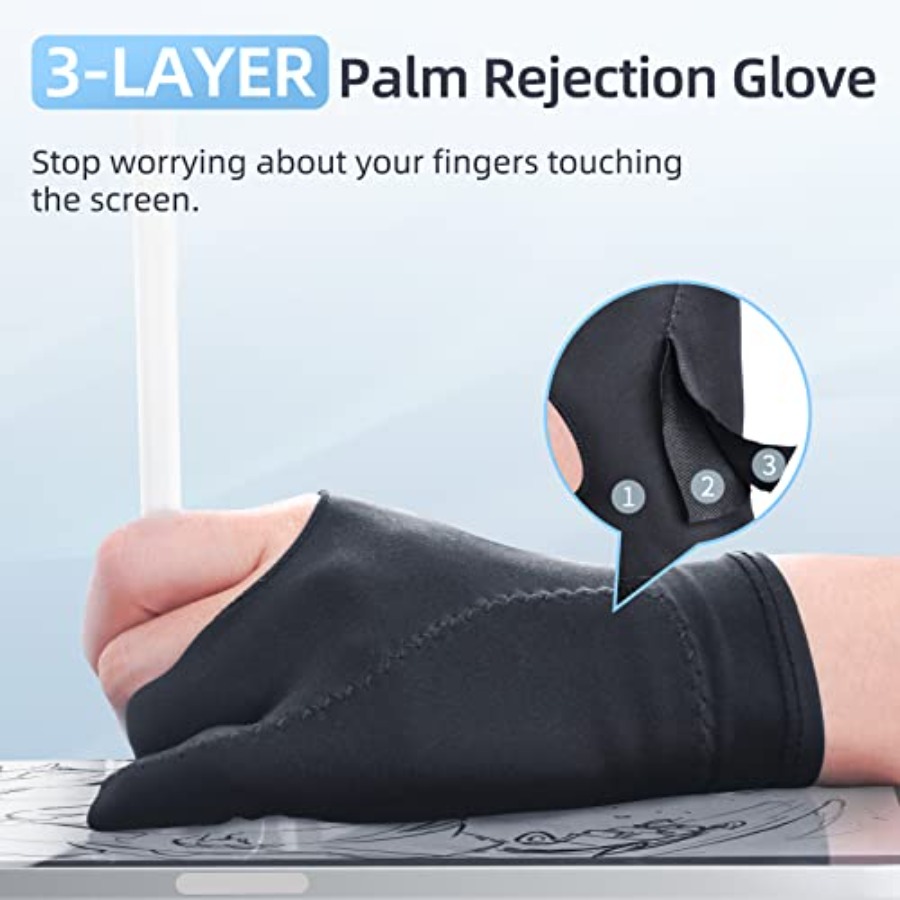 2-Pack Drawing Glove Palm Reje - Touchscreen Glove Capacitive review and price