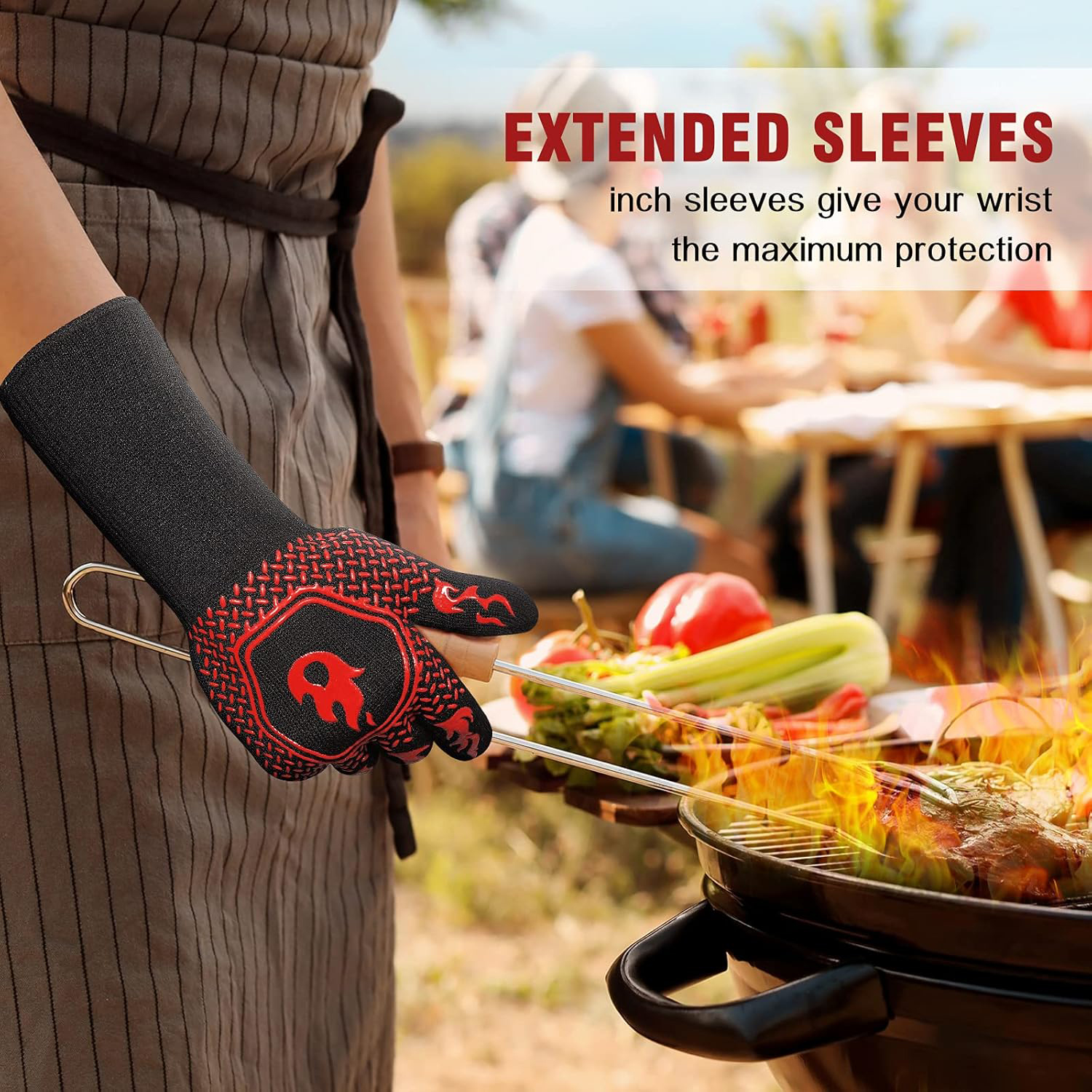 BBQ Grill Gloves High Temp Res - Oven Mitt Silicone review and price