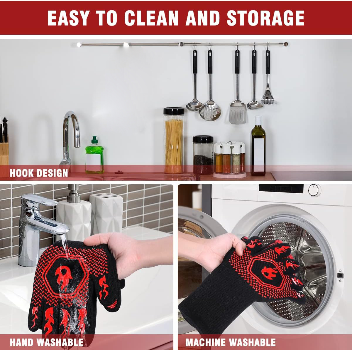 BBQ Grill Gloves High Temp Res - Oven Mitt Silicone review and price