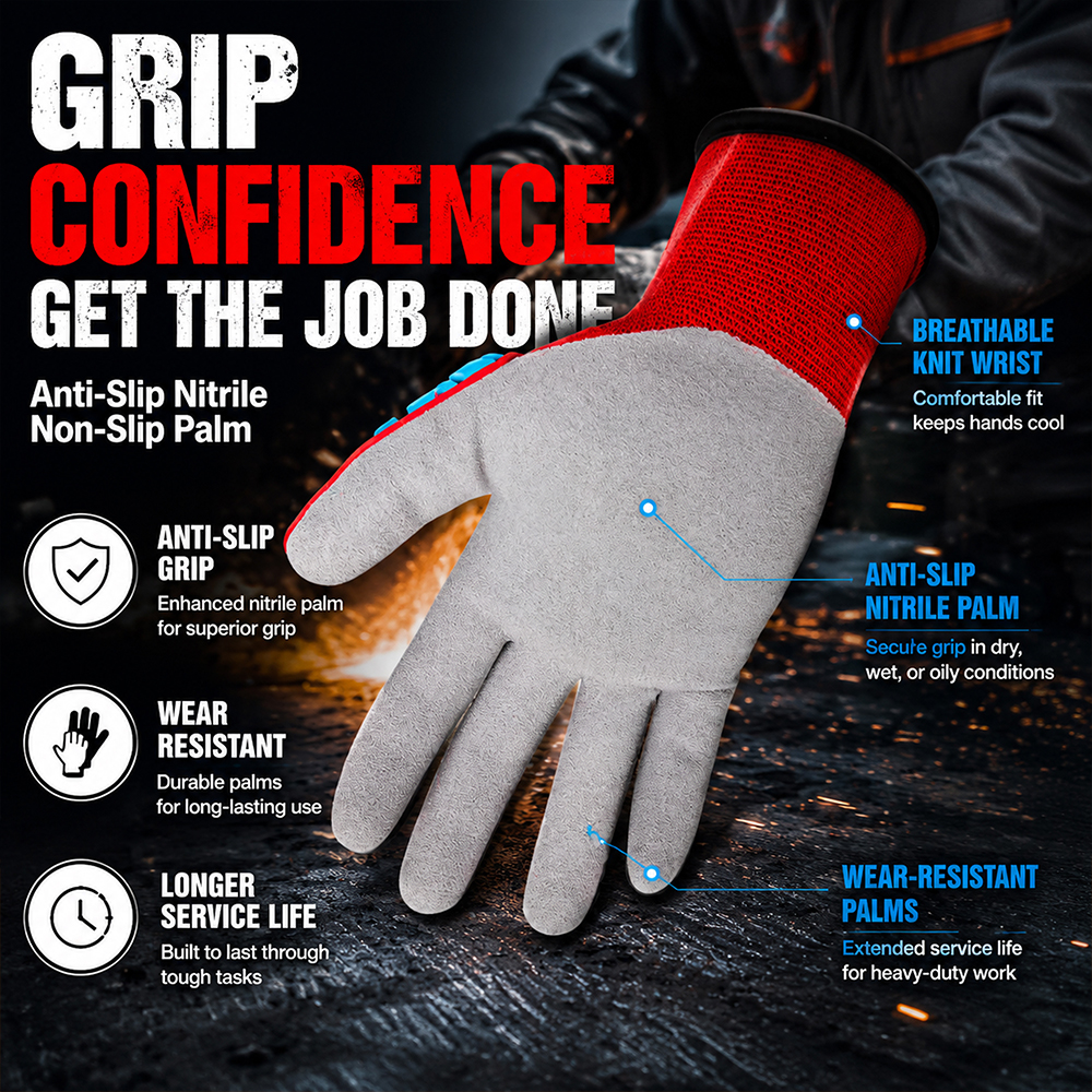 Anti-Impact Anti-Slip Nitrile  - Work Glove Impact review and price