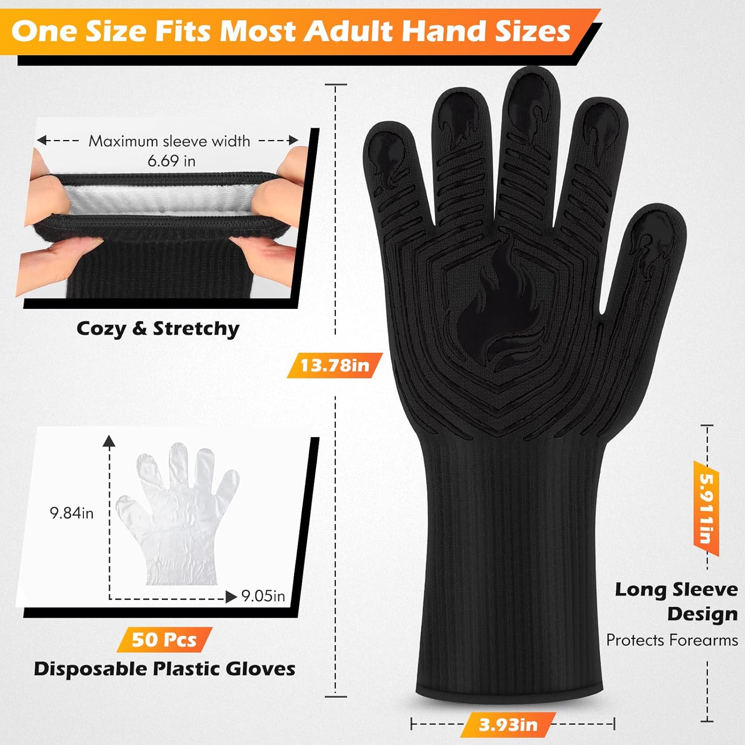 1472°F Heat Resistant BBQ Glov - Oven Mitt Silicone review and price