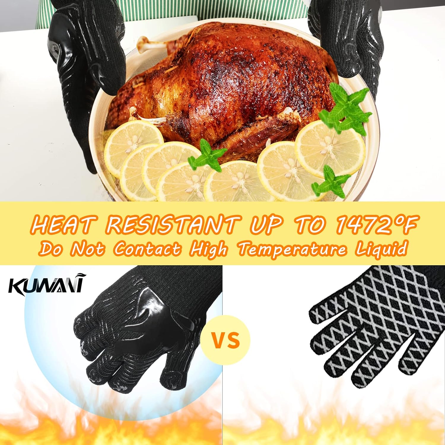 1472°F Heat Resistant BBQ Glov - Oven Mitt Silicone review and price