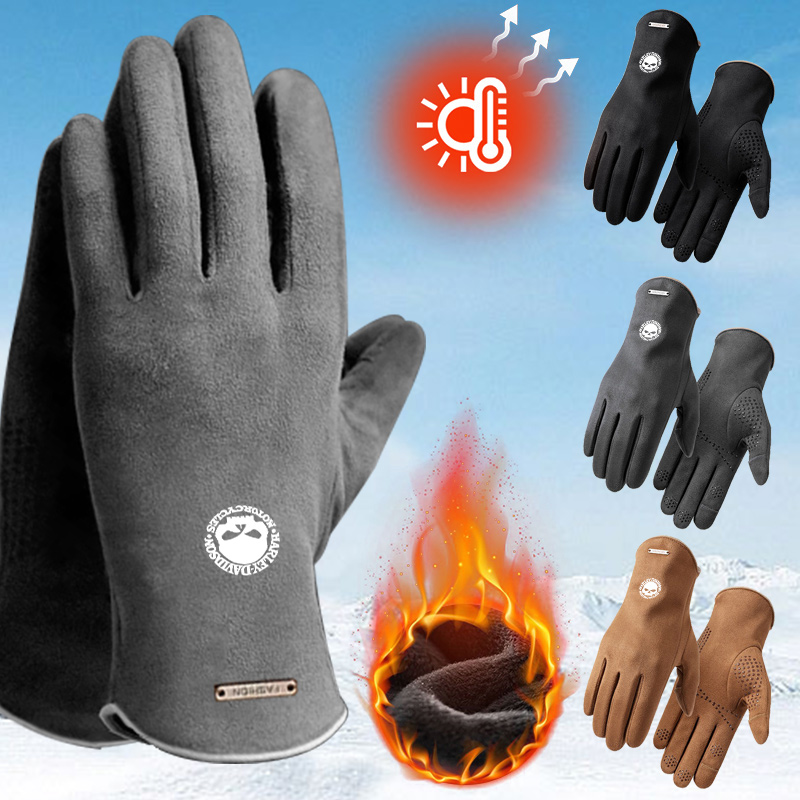 2pc Man Winter Warm Gloves For - Leather Driving Glove review and price