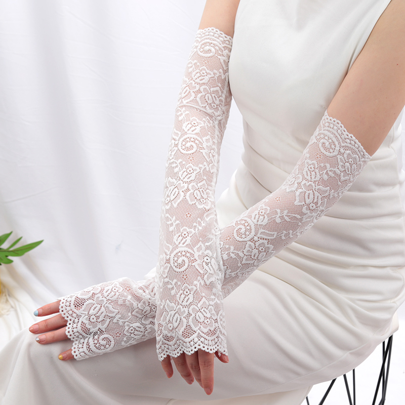 Women Long Lace Gloves Fishnet - Fingerless Glove Knit review and price