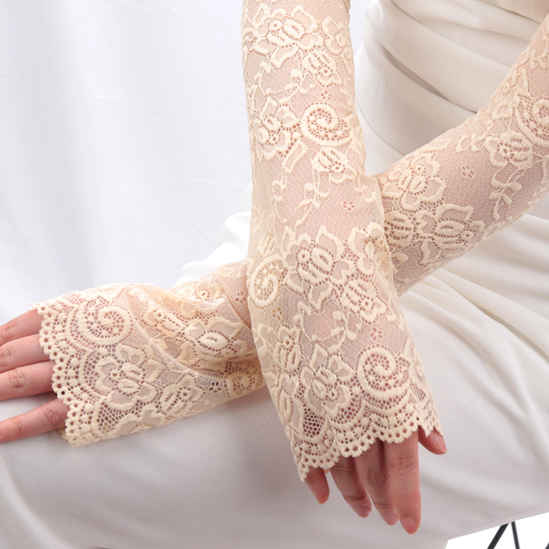 Women Long Lace Gloves Fishnet - Fingerless Glove Knit review and price