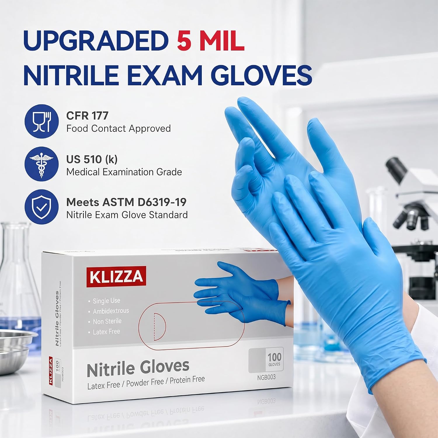 Blue Nitrile Exam Gloves, 5 mi - Exam Glove Nitrile review and price