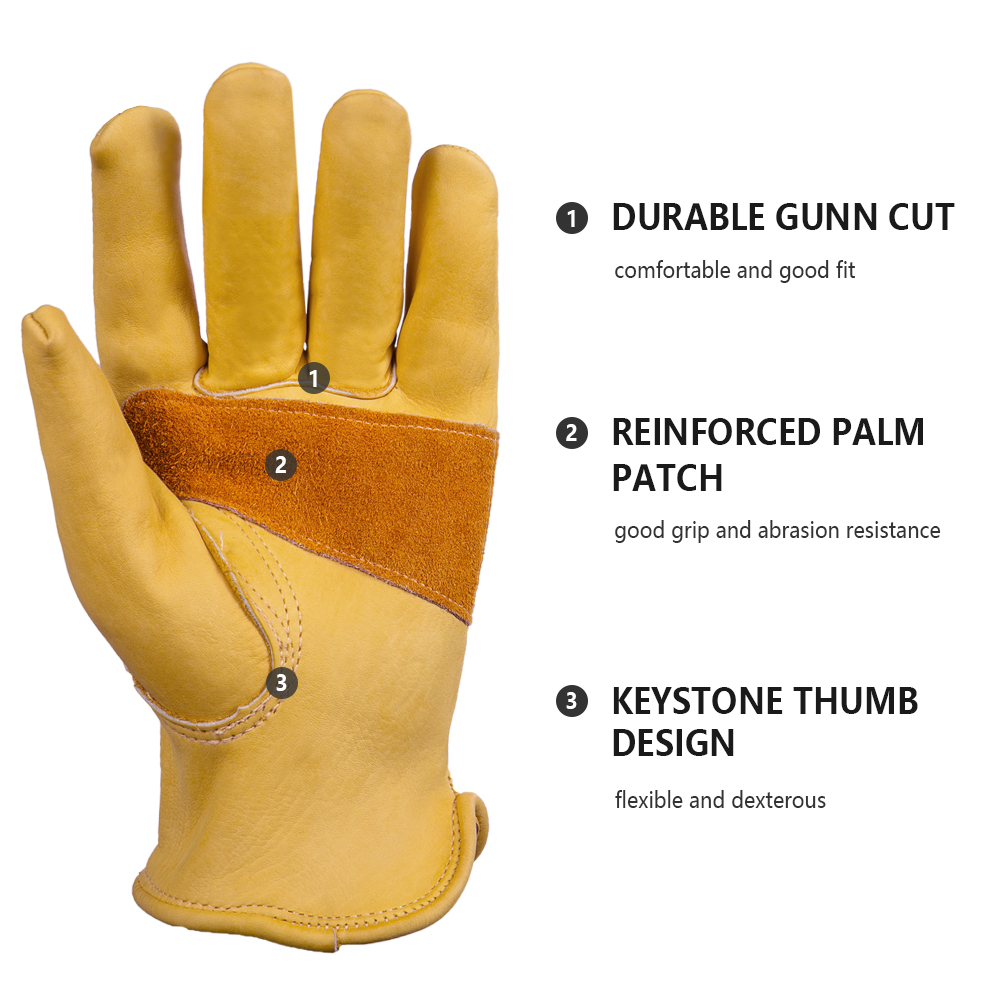 1 Pair Cowhide Heavy Duty Secu - Leather Driving Glove review and price