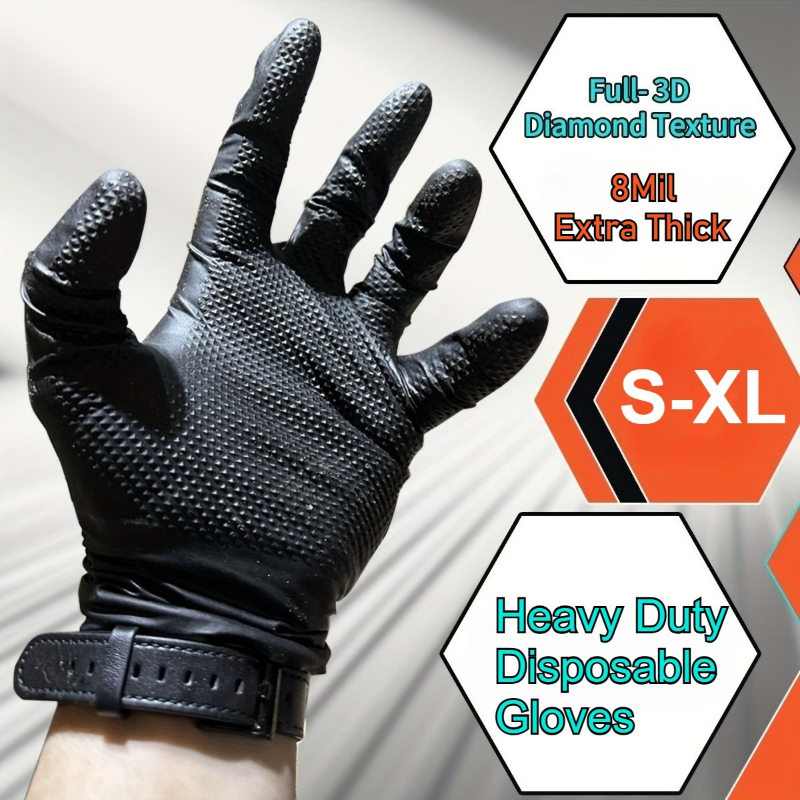 Extra Thick 8 Mil  Heavy Duty  - Nitrile Mechanic Glove review and price