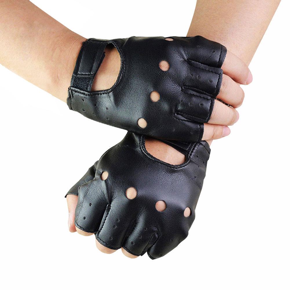 Punk Fingerless Gloves PU Leat - Workout Glove Gym review and price