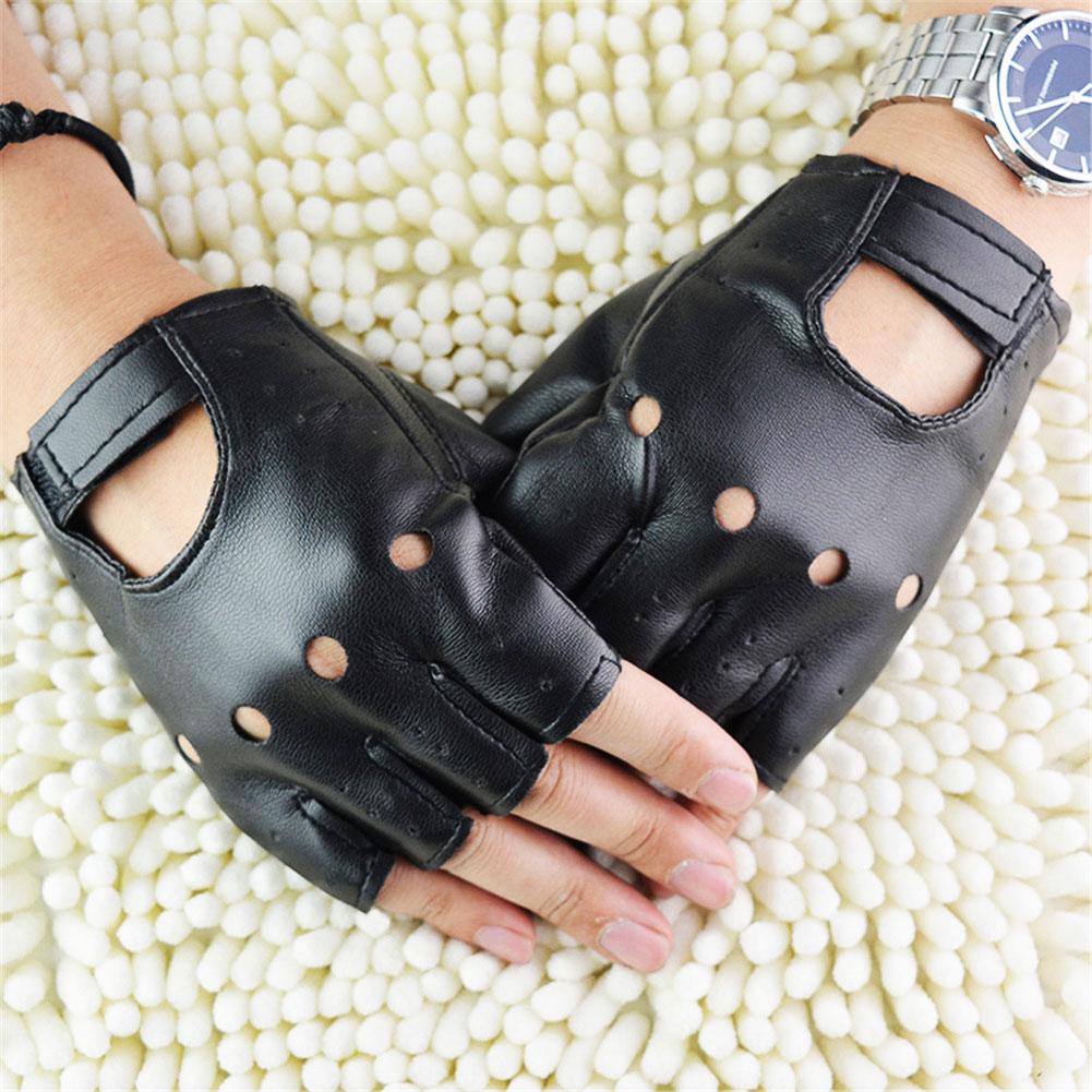 Punk Fingerless Gloves PU Leat - Workout Glove Gym review and price