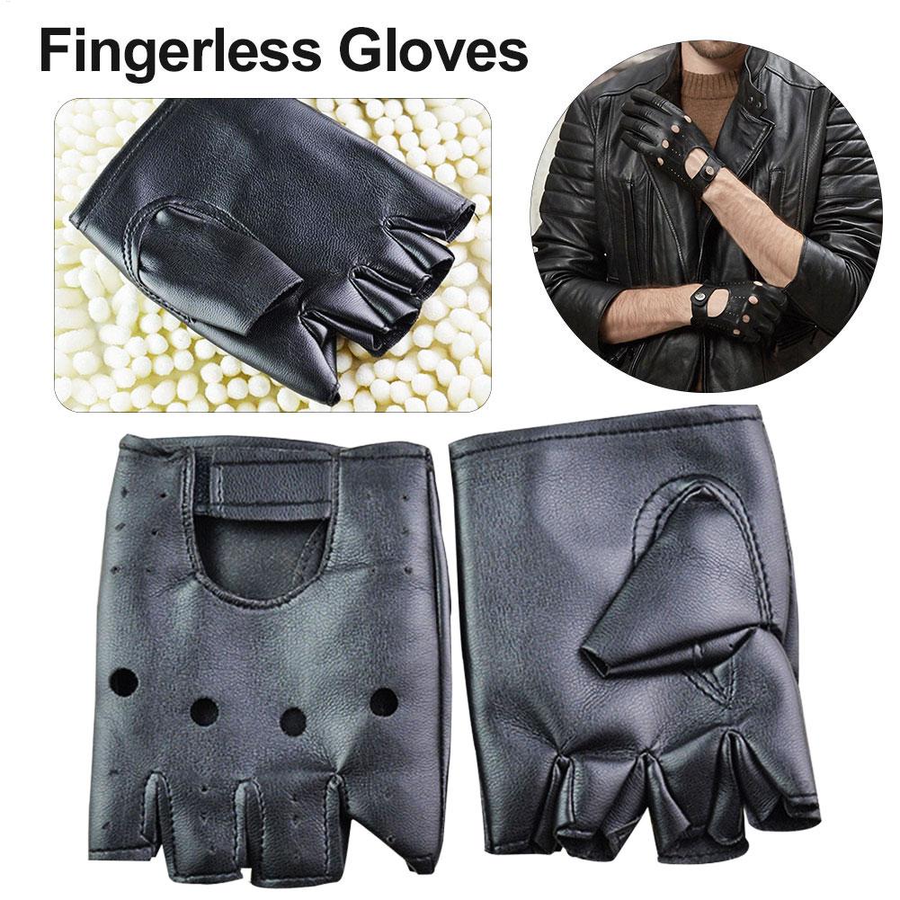 Punk Fingerless Gloves PU Leat - Workout Glove Gym review and price