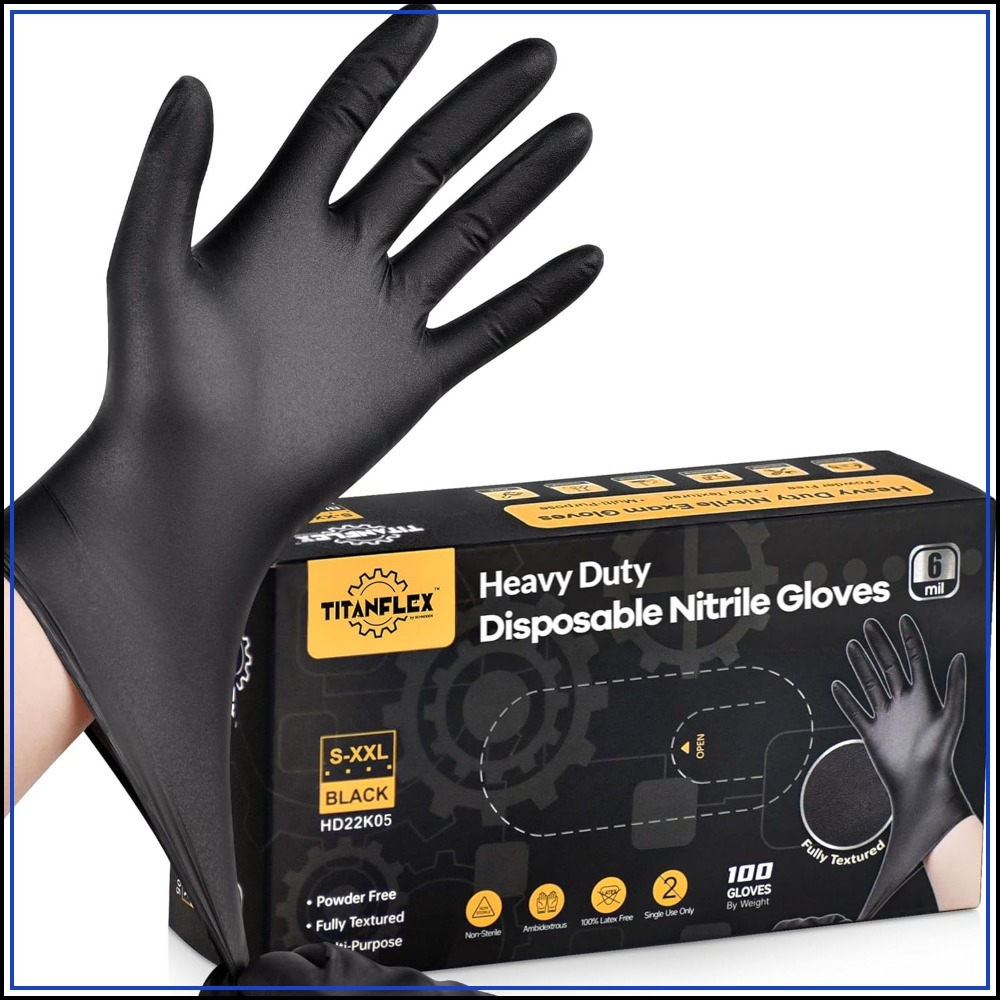 Heavy Duty Black Nitrile Glove - Nitrile Mechanic Glove review and price