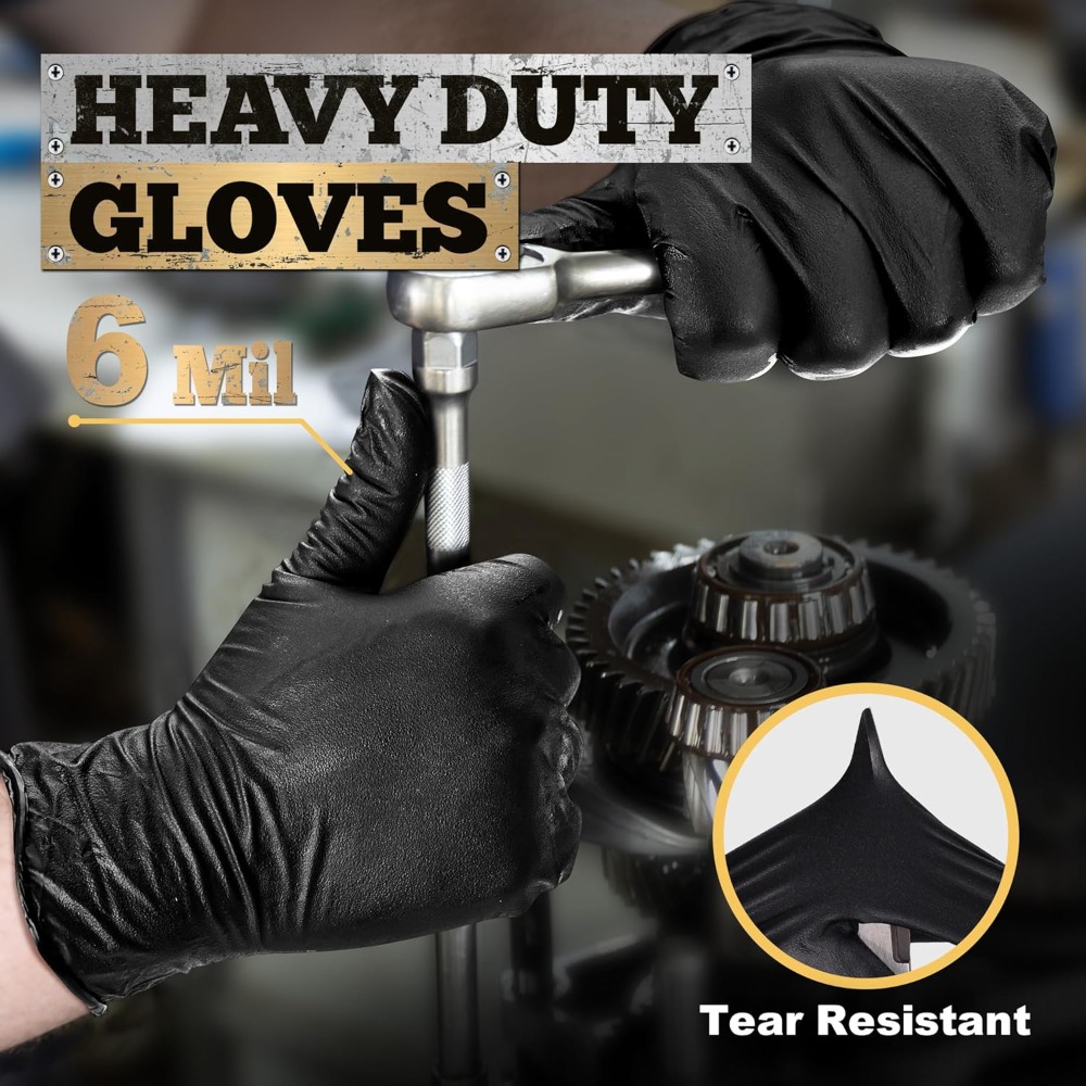 Heavy Duty Black Nitrile Glove - Nitrile Mechanic Glove review and price