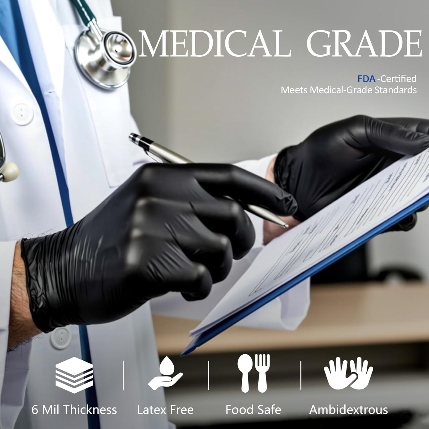 Black Disposable Nitrile Glove - Rubber Glove Cleaning review and price