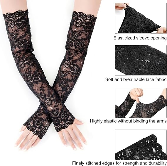 New 1Pair Sexy Lace Hollow-Out - Fingerless Glove Knit review and price