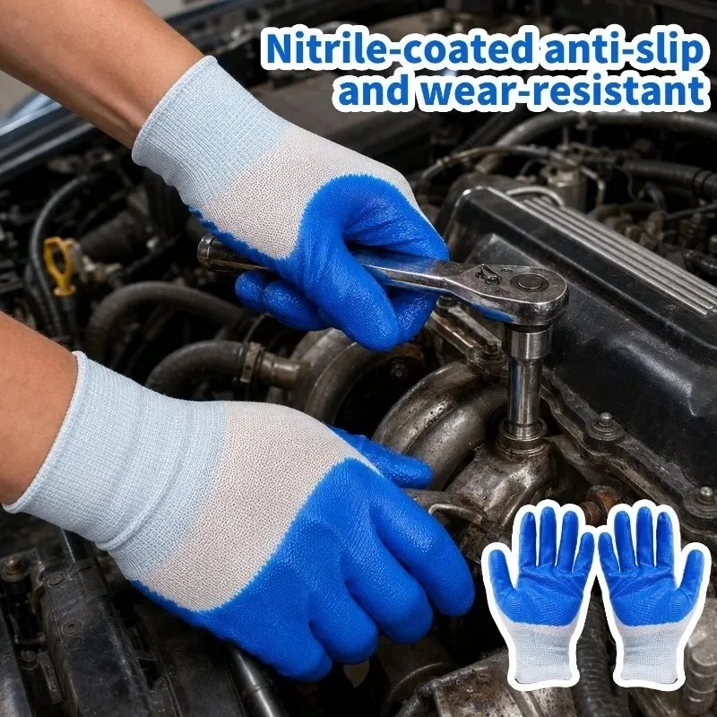 Blue Latex Rubber Nitrile Work - Nitrile Mechanic Glove review and price