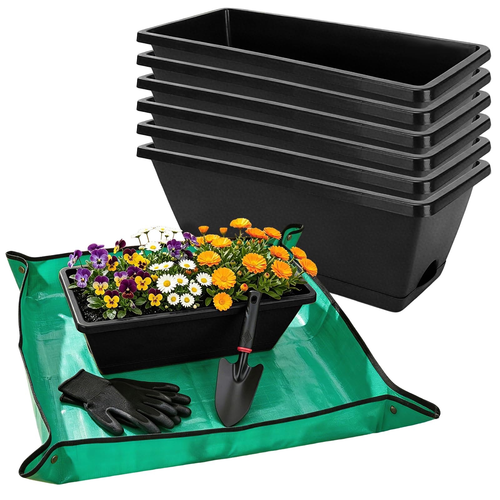 7 Black 17-Inch Rectangular Pl - Gardening Glove Waterproof review and price