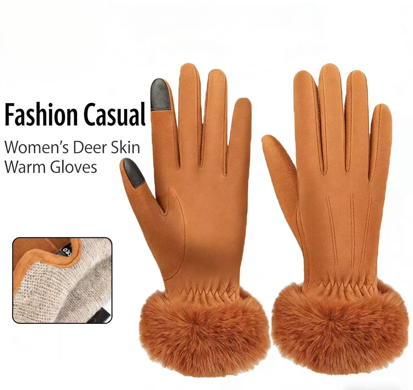 Women's Deerskin Warm Gloves A - Wool Glove Lined review and price
