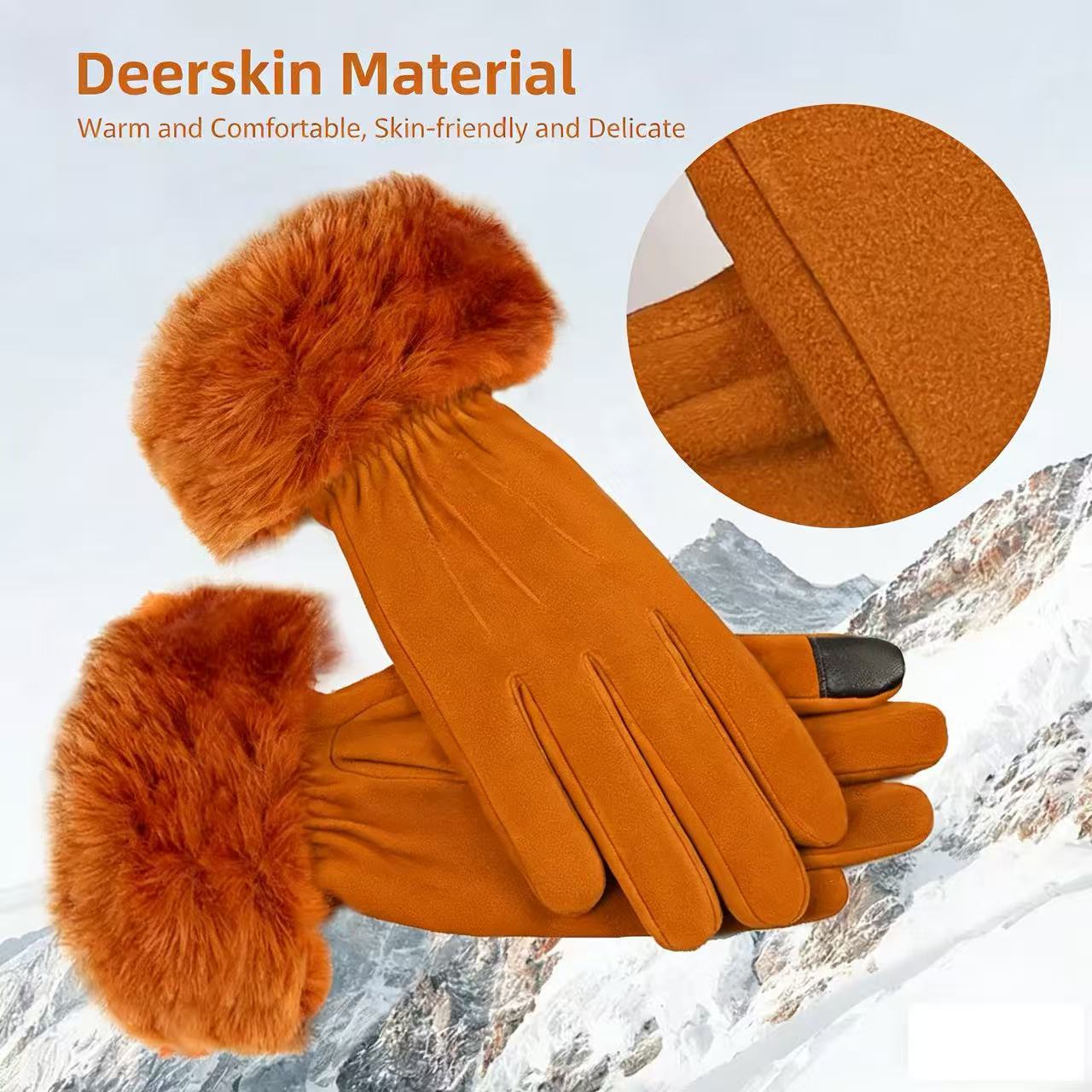 Women's Deerskin Warm Gloves A - Wool Glove Lined review and price