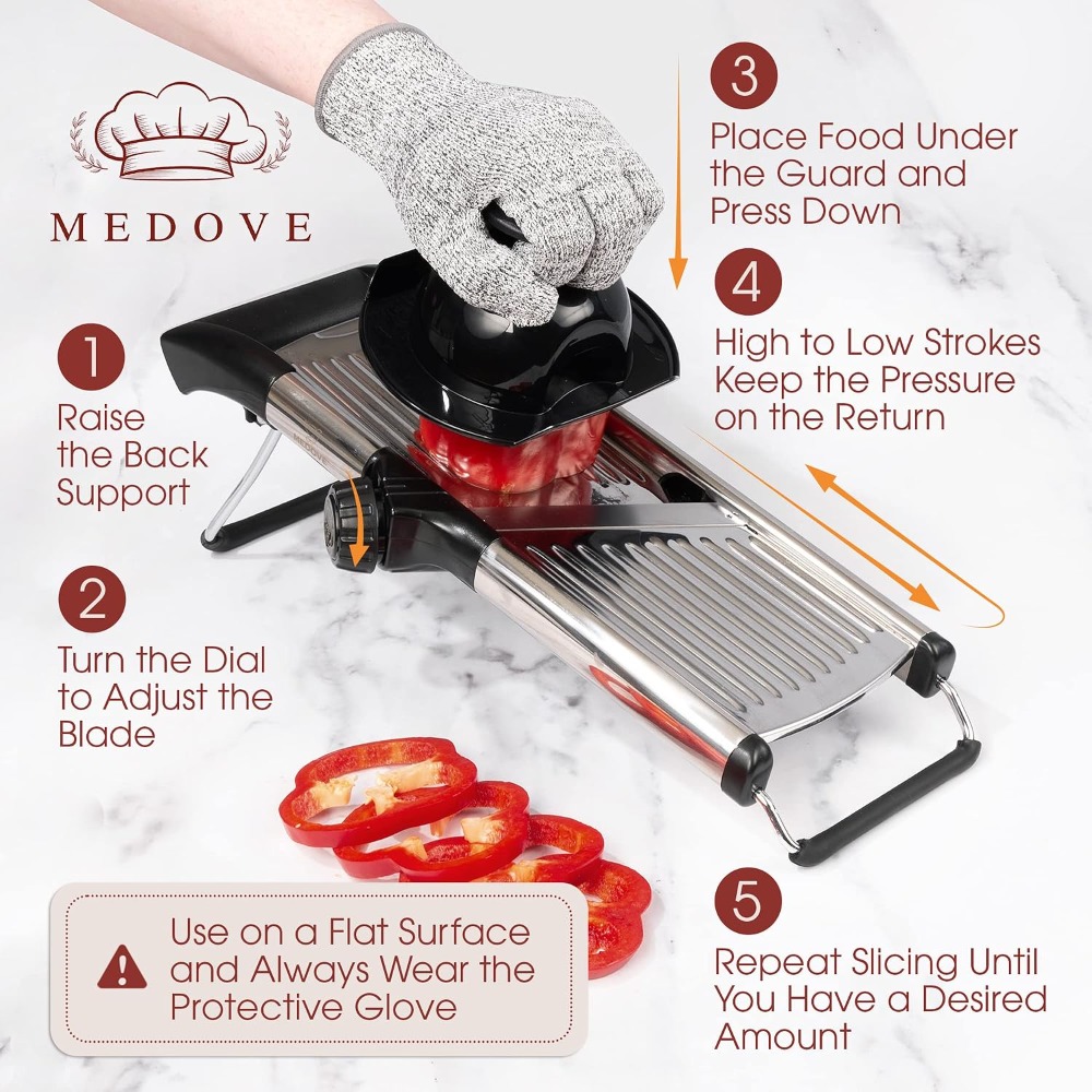 Stainless Steel Mandoline Slic - Cut Resistant Glove review and price