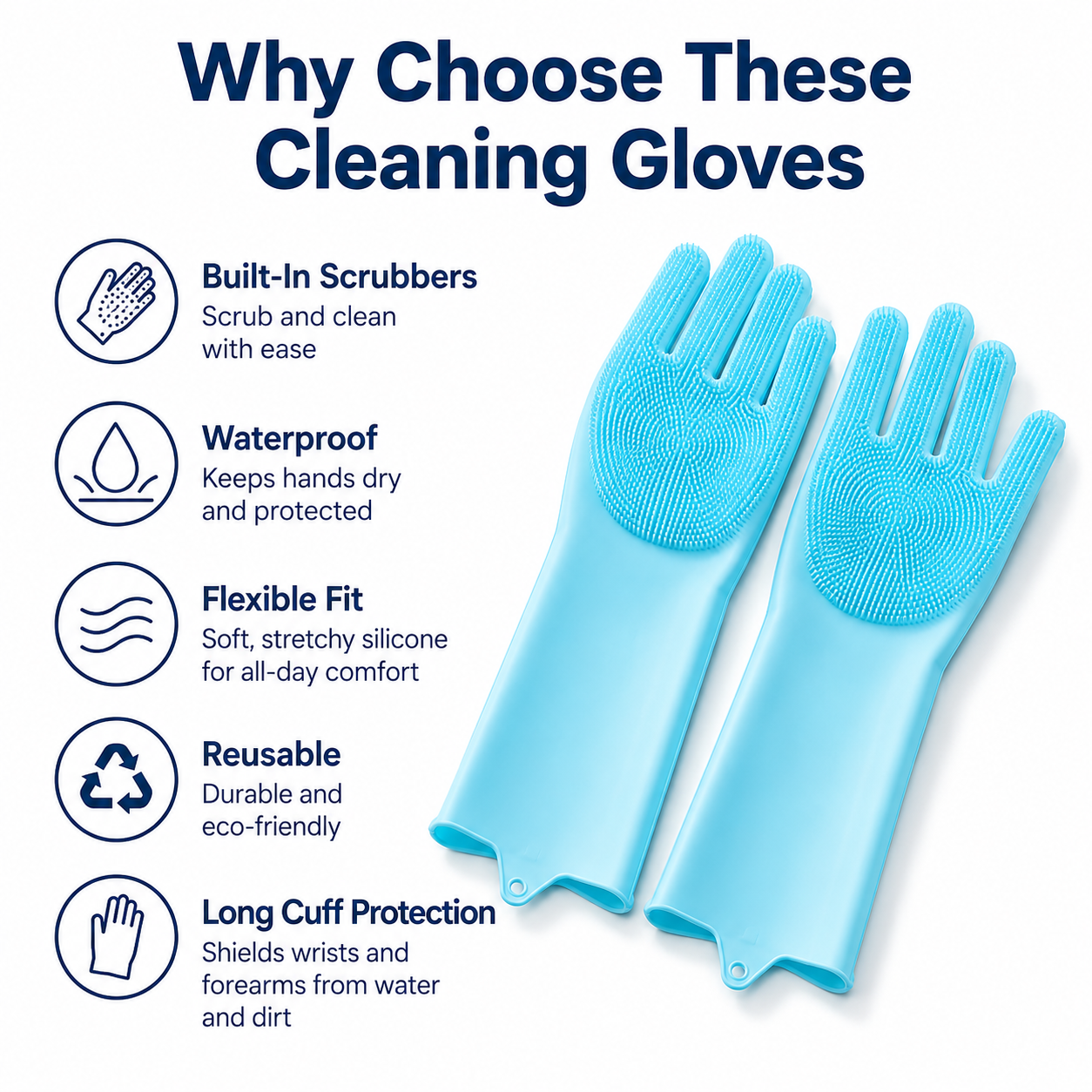 1 Pair Silicone Cleaning Glove - Dish Glove Rubber review and price