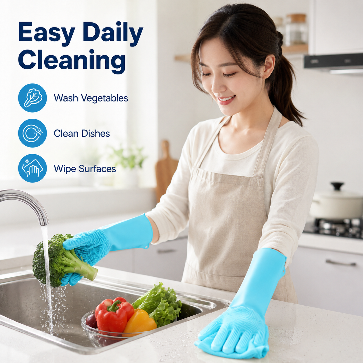 1 Pair Silicone Cleaning Glove - Dish Glove Rubber review and price