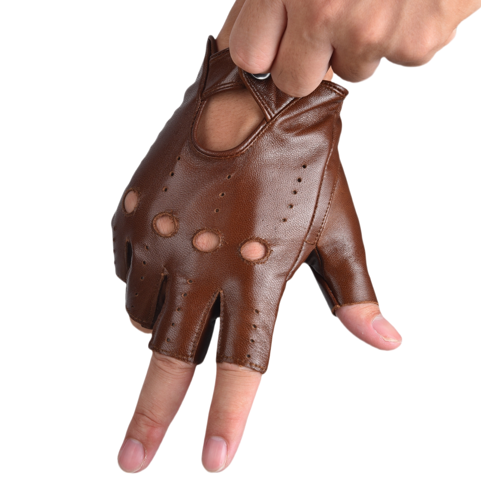 Mens Fingerless Half Finger Le - Leather Driving Glove review and price