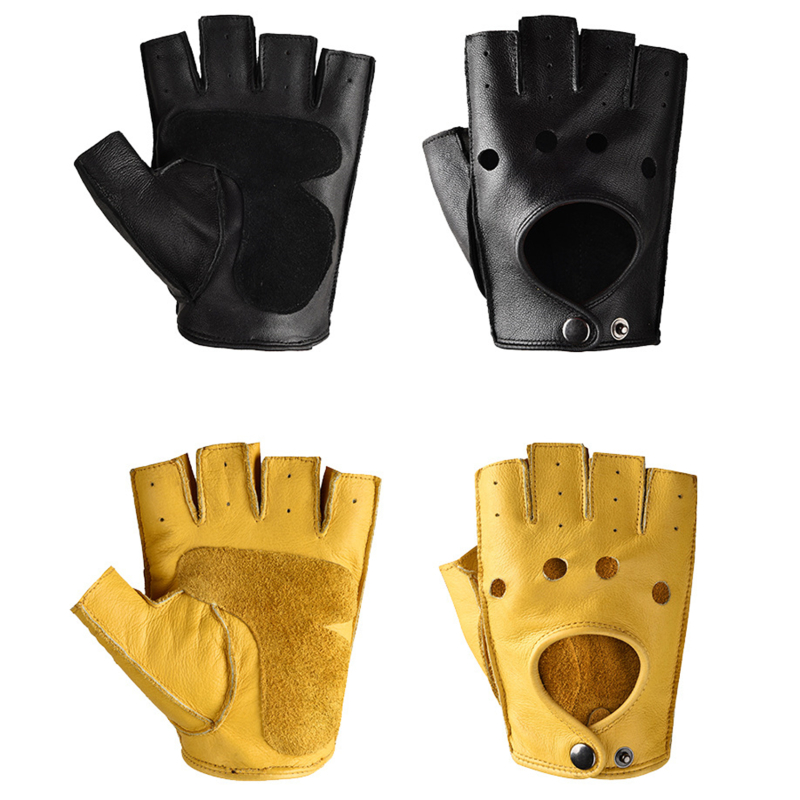 Leather Gloves Men's Half Fing - Leather Driving Glove review and price