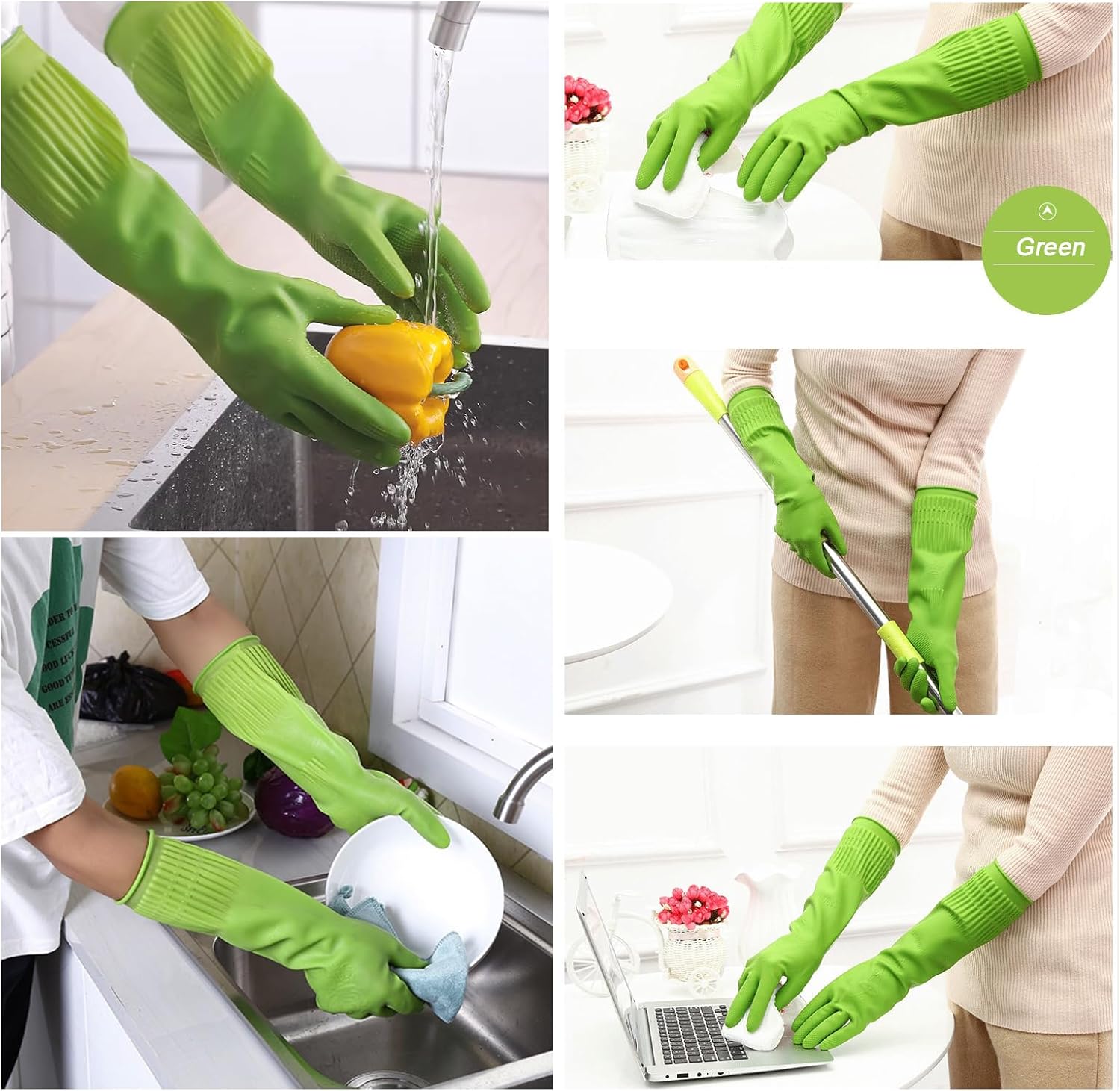 3 Pairs of Rubber Dishwashing  - Rubber Glove Cleaning review and price