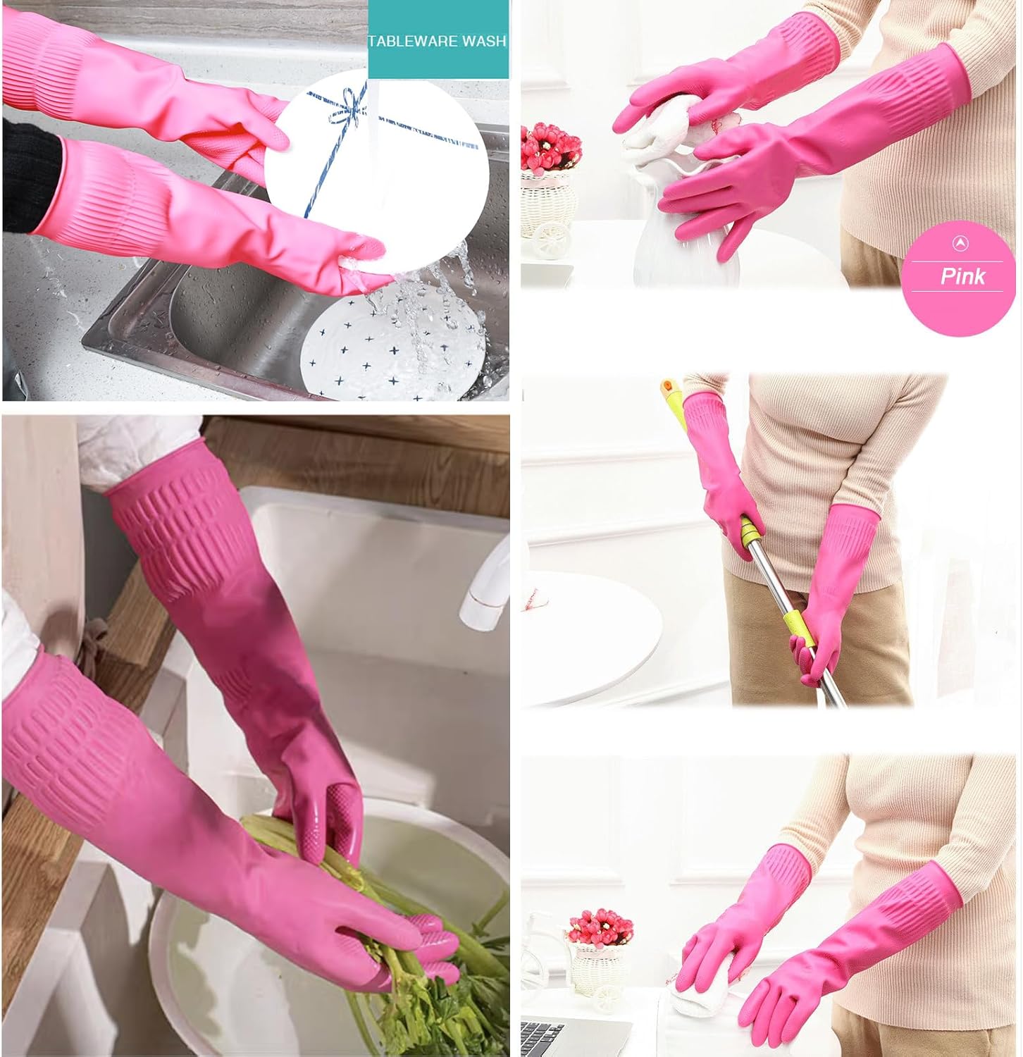 3 Pairs of Rubber Dishwashing  - Rubber Glove Cleaning review and price