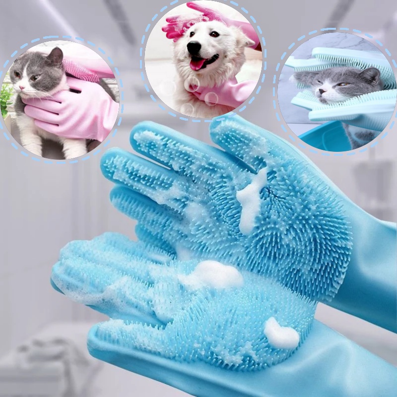 Pet Grooming Gloves for Dogs A - Rubber Glove Cleaning review and price