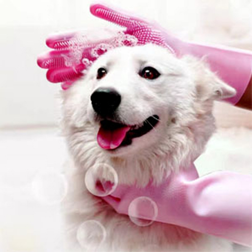 Pet Grooming Gloves for Dogs A - Rubber Glove Cleaning review and price