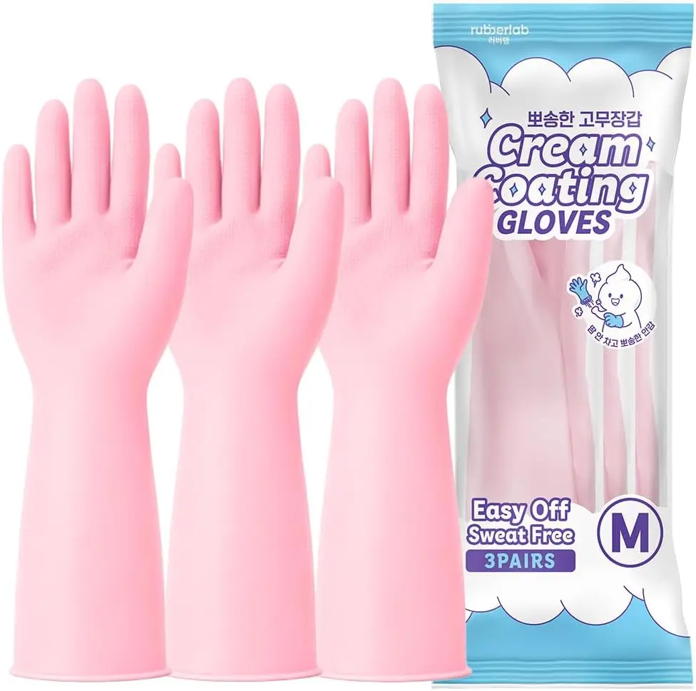 3 Pairs Cream-Coating Rubber G - Rubber Glove Cleaning review and price