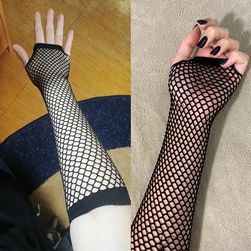 Women Fashion Neon Fishnet Fin - Fingerless Glove Knit review and price