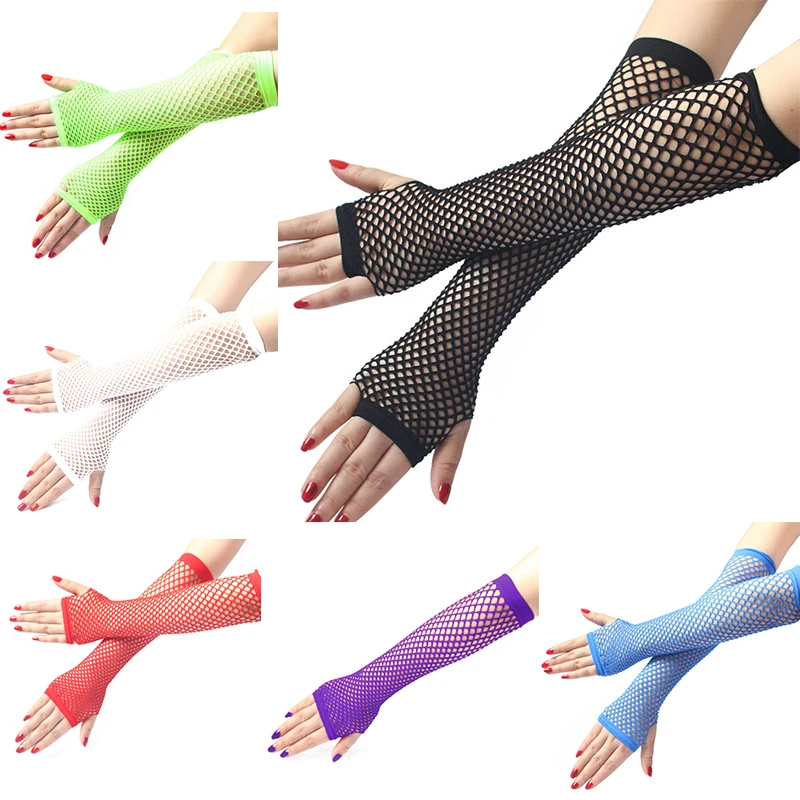 Women Fashion Neon Fishnet Fin - Fingerless Glove Knit review and price