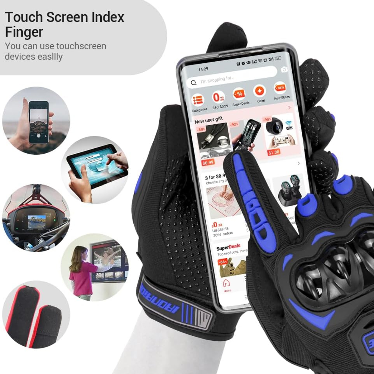 Men Motorcycle Gloves Touch Sc - Motorcycle Glove Knuckle review and price
