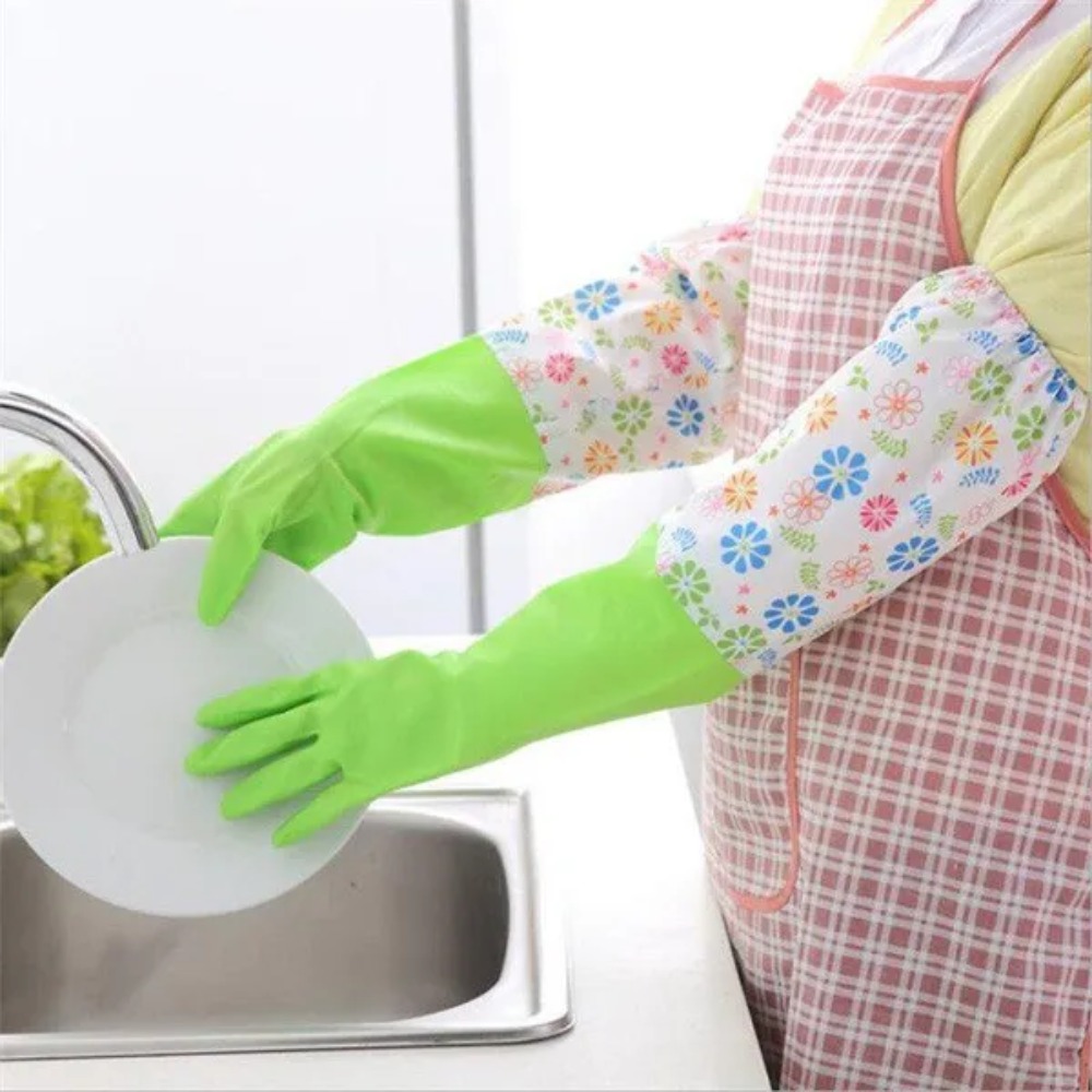 Cartoon Print Long Rubber Glov - Dish Glove Rubber review and price