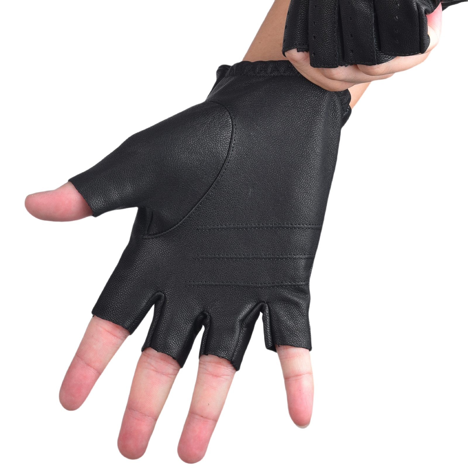 Mens Fingerless Gloves Half Fi - Leather Driving Glove review and price