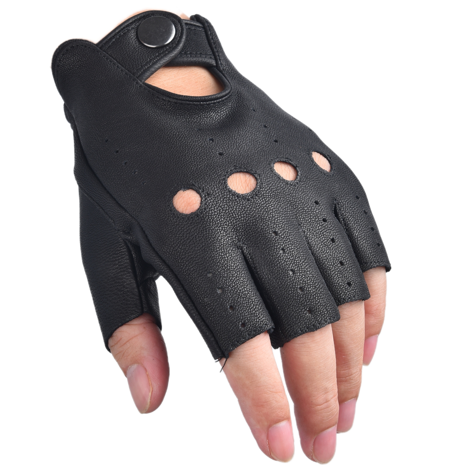 Mens Fingerless Gloves Half Fi - Leather Driving Glove review and price