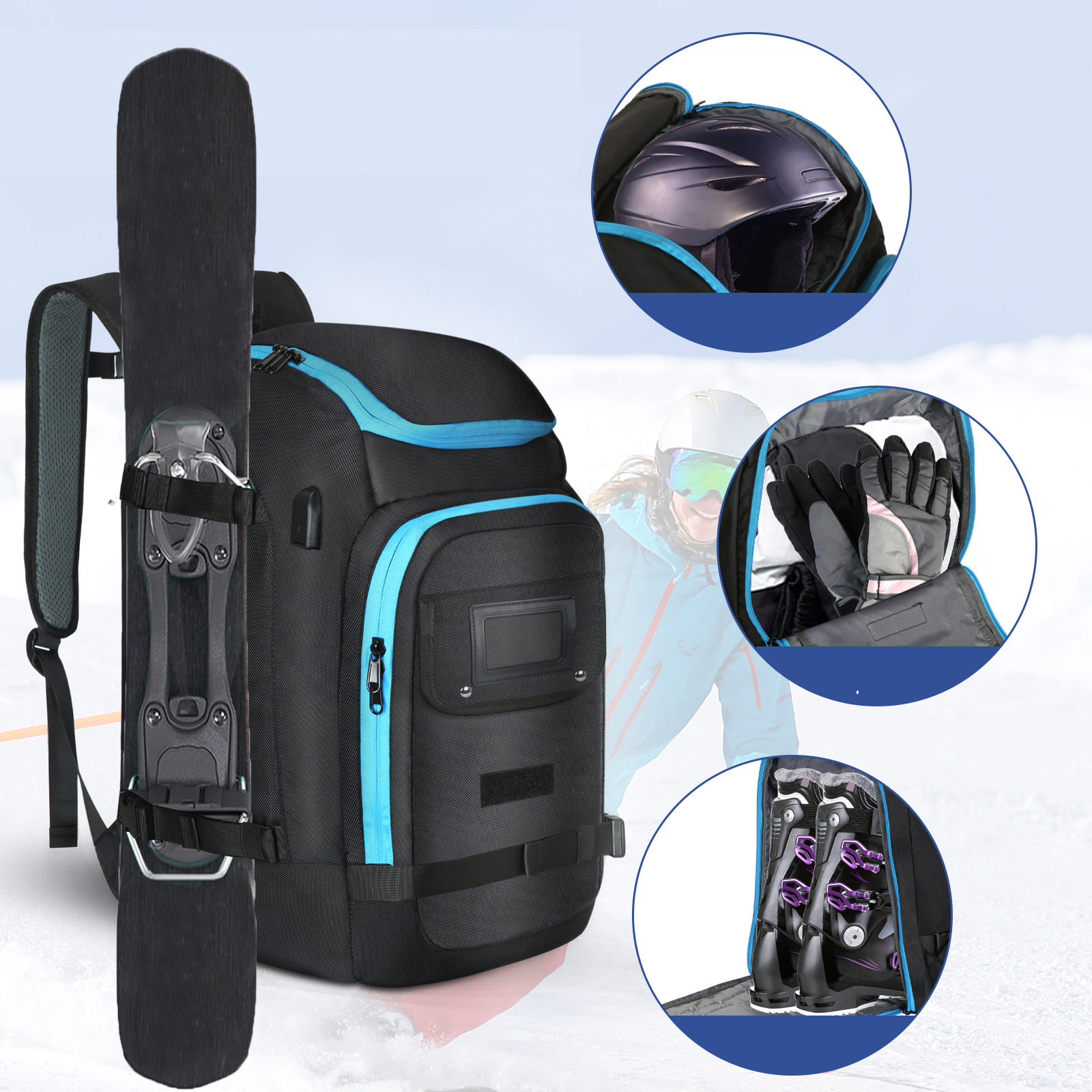 Ski Boots Bag Outdoor Skiing C - Ski Glove Waterproof review and price