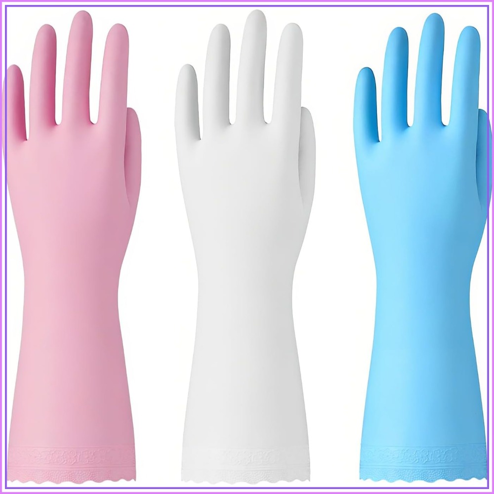 3 Pairs Non-Slip Waterproof Ki - Rubber Glove Cleaning review and price