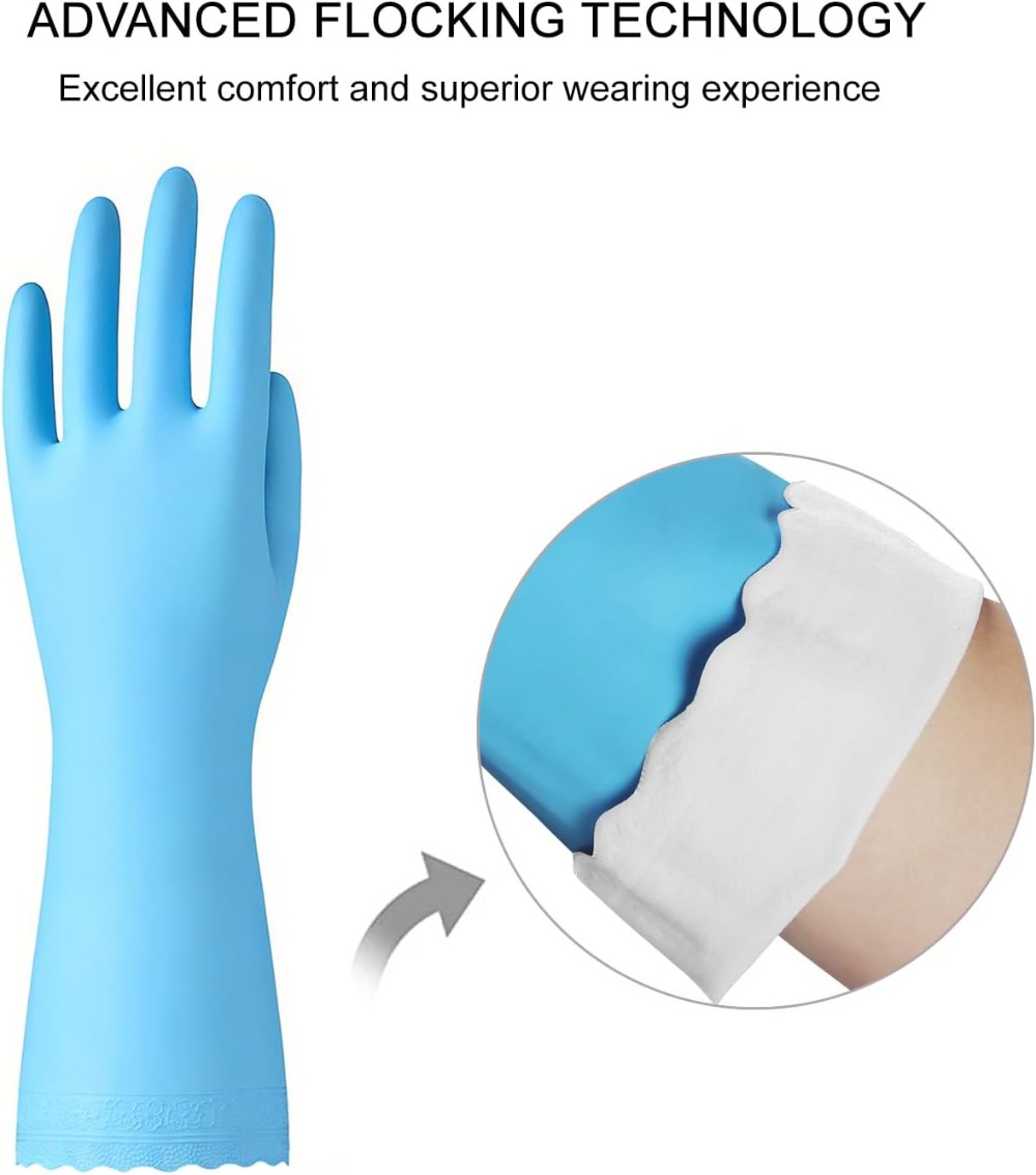 3 Pairs Non-Slip Waterproof Ki - Rubber Glove Cleaning review and price