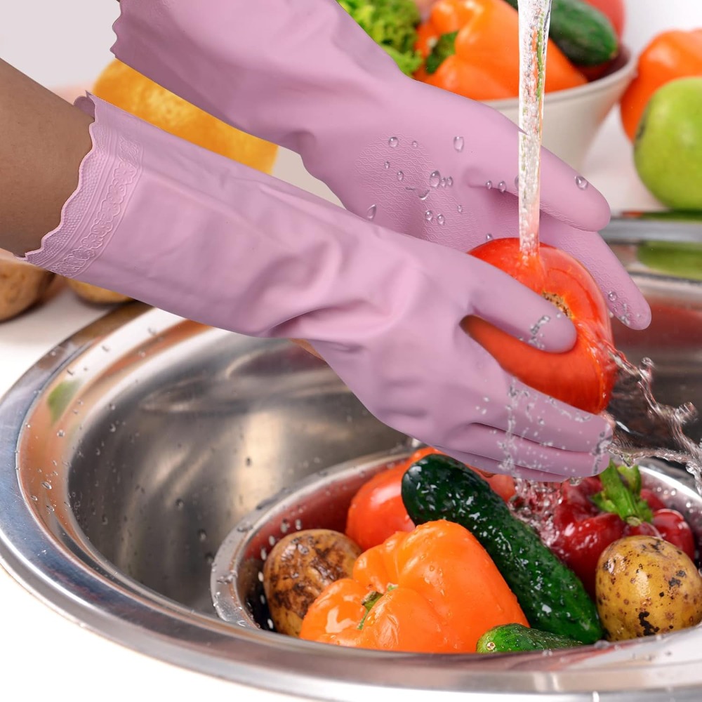 3 Pairs Non-Slip Waterproof Ki - Rubber Glove Cleaning review and price